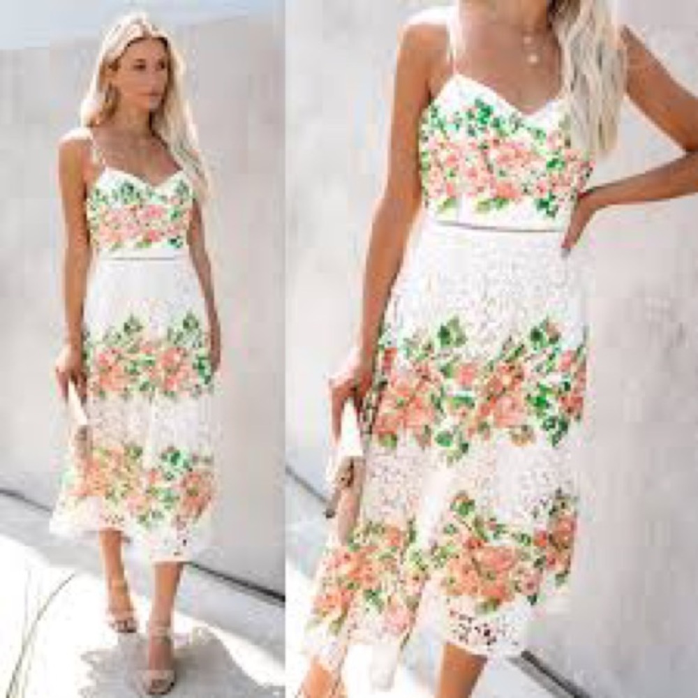 Garden Of Versailles Lace Midi Dress